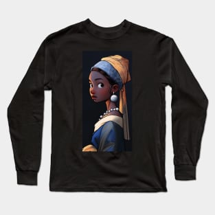 Girl with Earring Long Sleeve T-Shirt